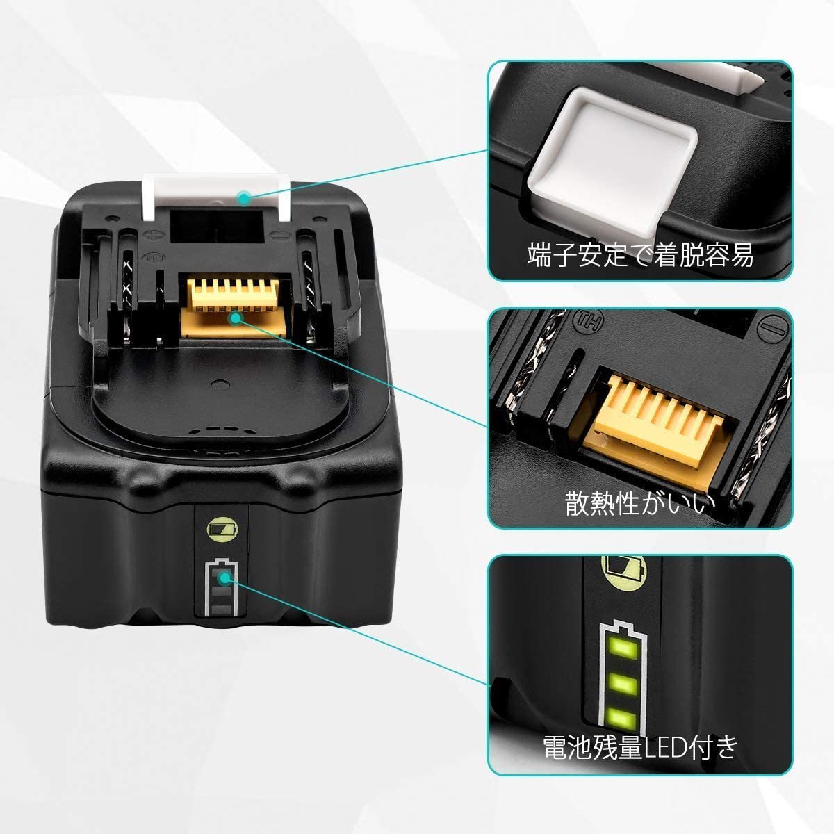 BL1860B マキタ バッテリー 18v : 6.0Ah 互換バッテリー 18V セット 2 