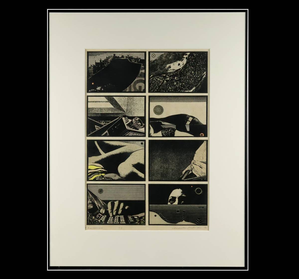 真作保証 吉田穂高 「LANDSCAPE」 木版画 直筆サイン有 希少作品 [X71.QE]_1