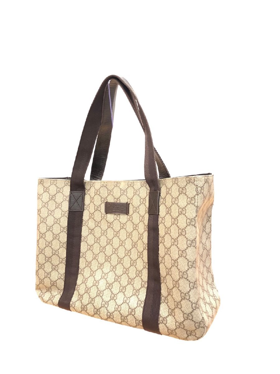 GUCCI グッチ GGプラス トートバッグ ハンドバッグ GG柄 PVCxレザー
