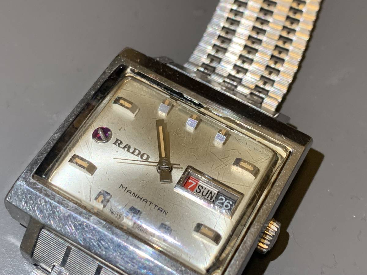 RADO MANHATTAN 稼働品 自動巻き ヴィンテージ メンズ 腕時計 ラドーマンハッタン・メンズ腕時計自動巻・ヴィンテージ・可動品 RADO