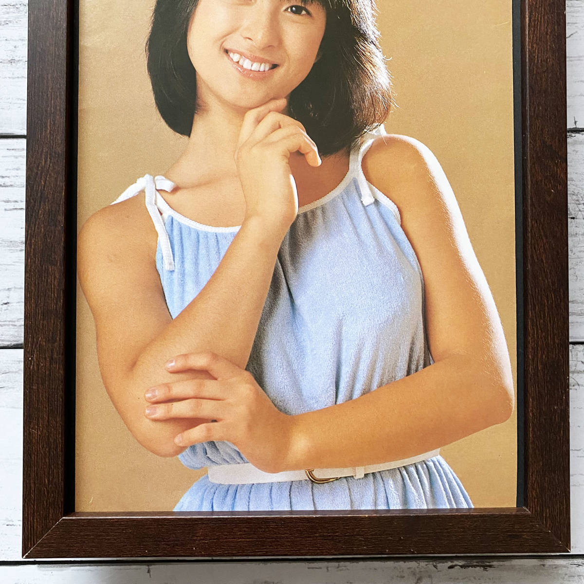 額装品 河合奈保子 若い頃/80年代/昭和レトロ ポスター風広告/B5サイズ  