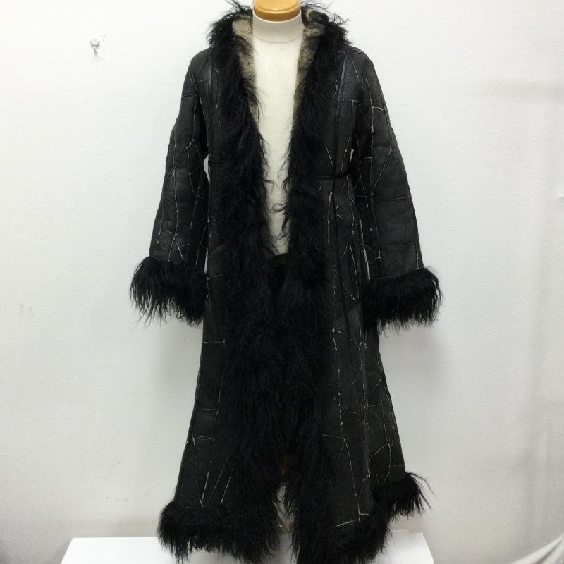 高品質，安い ＵＳＥＤ古着 KRYOS クリヨス パッチワーク リアルムートン ロングコート 襟 袖 裾ファー 609 コート コート M 黒 / ブラック(Mサイズ)｜売買されたオークション情報、yahooの商品情報をアーカイ Mサイズ