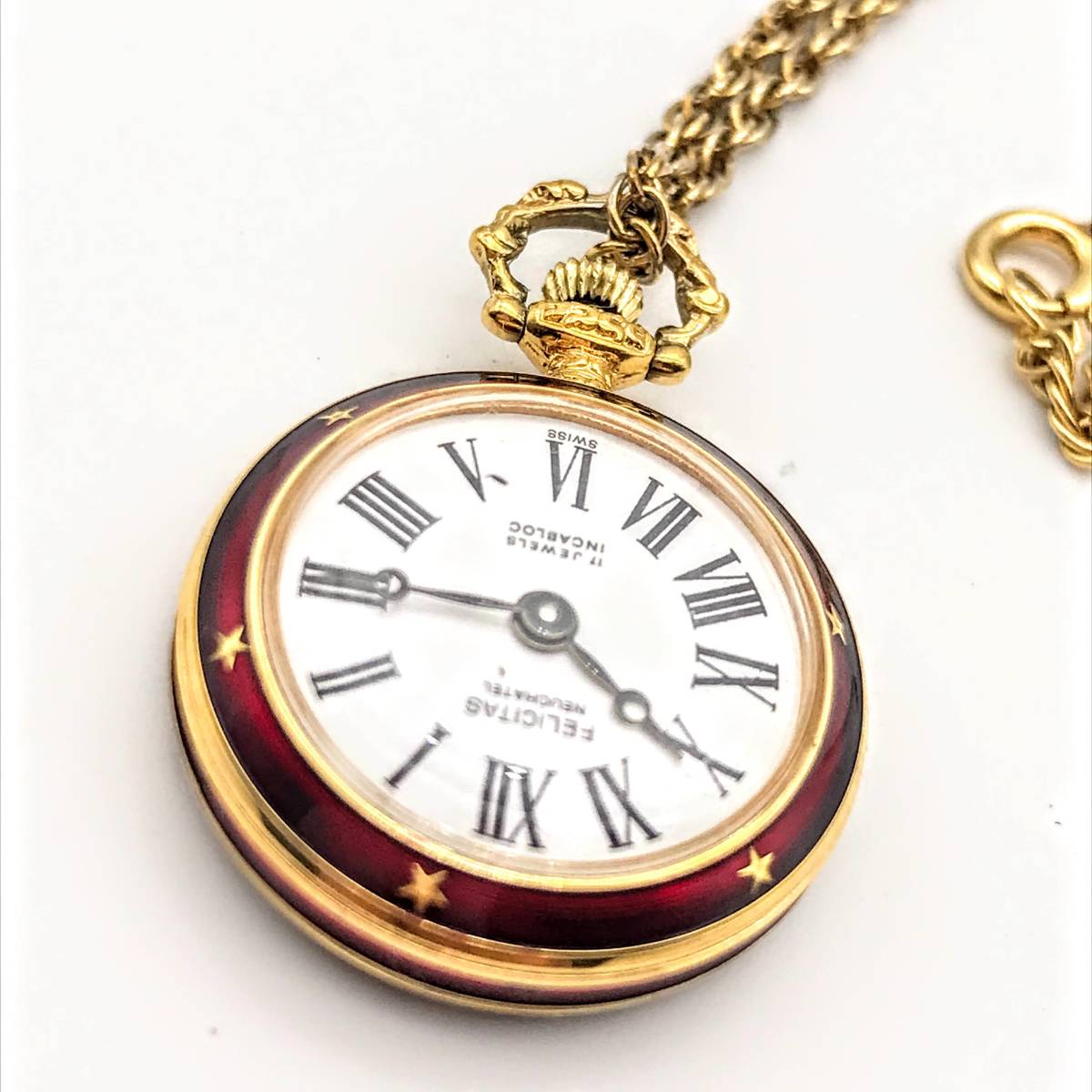 や[KuY784] 1円スタート！ FELICITAS 懐中時計 ペンダントウォッチ 17  