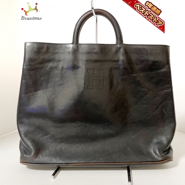 ヒロフ HIROFU トートバッグ - レザー 黒 バッグ