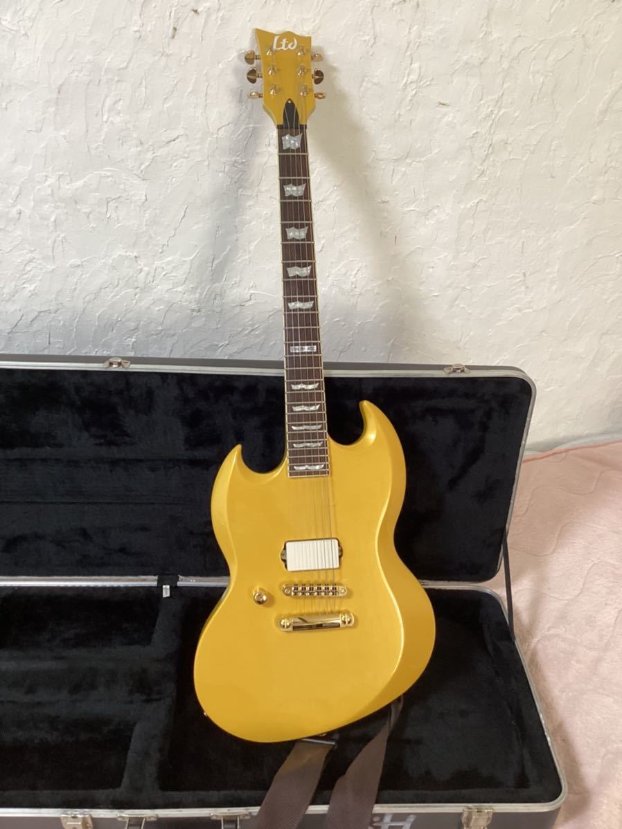 ESP LTD VIPER-400カスタム　Gold MetallicレフティLH 左利き　