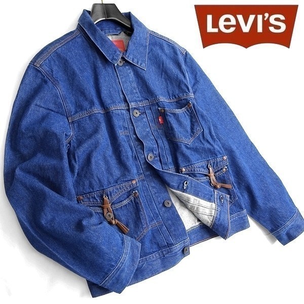 USA製ロング丈赤タグLevi's デニムジャケット サイズ44L インディゴ LEVI'S RED リーバイス レッド 新品 Type II インディゴダイ