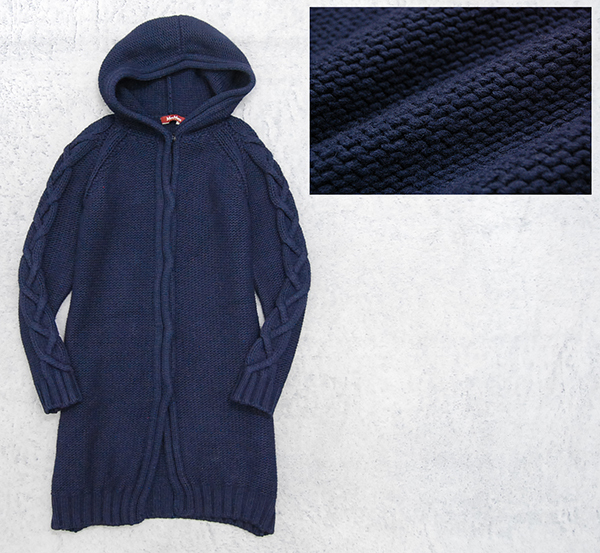 ★極上リラックス！定価11.3万 美品 マックスマーラ Max Mara とろける質感のカシミヤブレンド ケーブルニットパーカー/ロングカーディガン