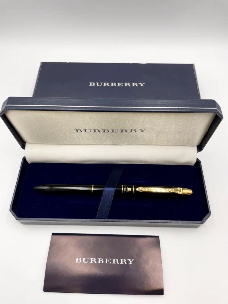 バーバリー　多機能ボールペン　ツイスト式　ブラック×ゴールド　未使用品　BURBERRY 万年筆　シャーペン　