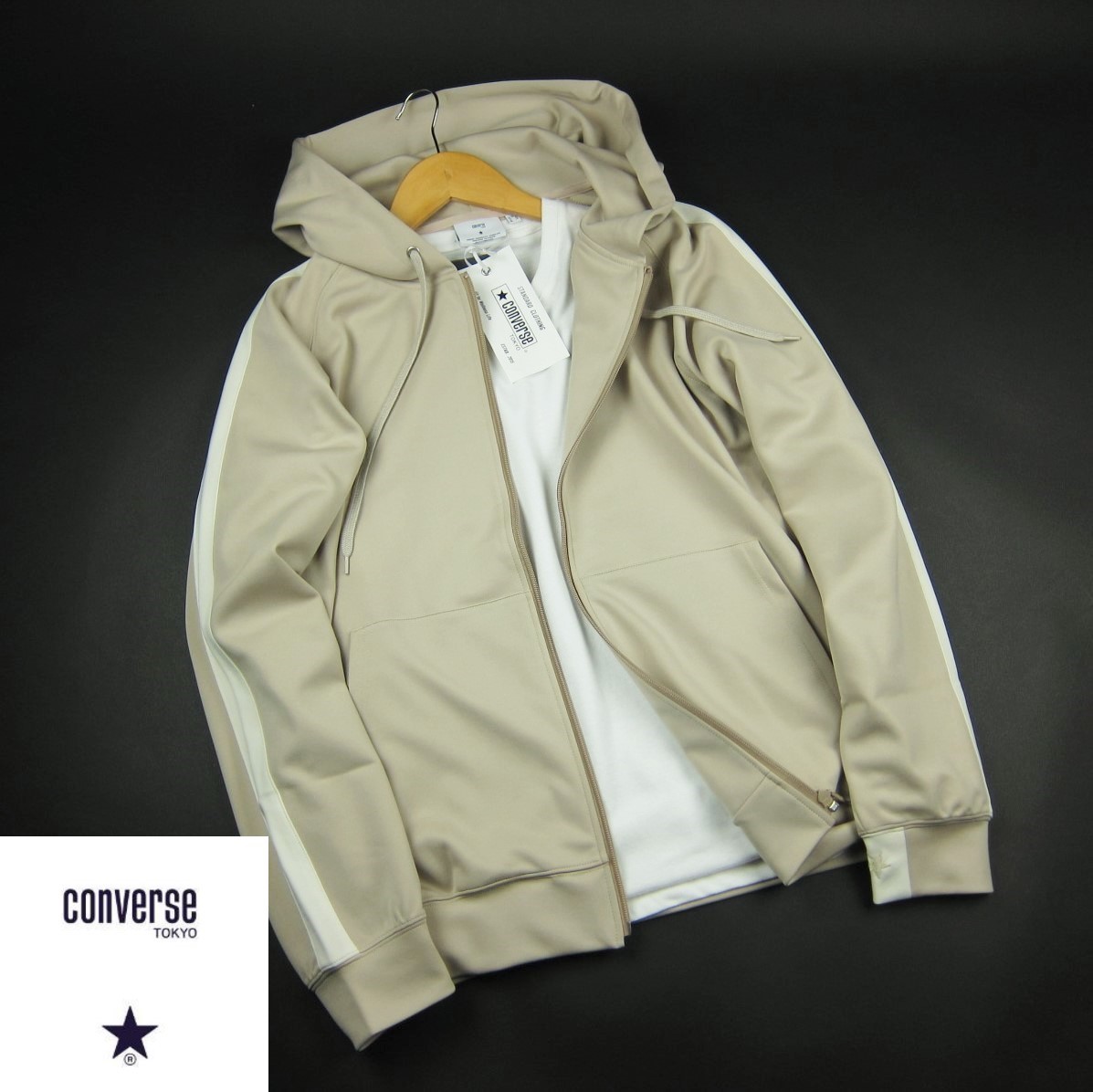  CONVERSE TOKYO/コンバーストウキョウ/ラインジップトラックパーカーS407/ベ/サイズ4 L(Lサイズ)｜売買されたオークション情報、yahooの商品情報をアーカイブ公開 - オークファン Lサイズ