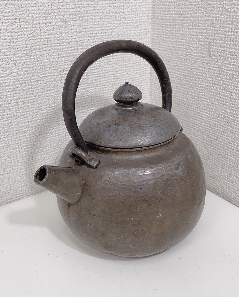 鉄瓶有坂小振茶道具 有坂造 鉄蓋霰紋鉄瓶 煎茶道具MH9382 【公式通販】