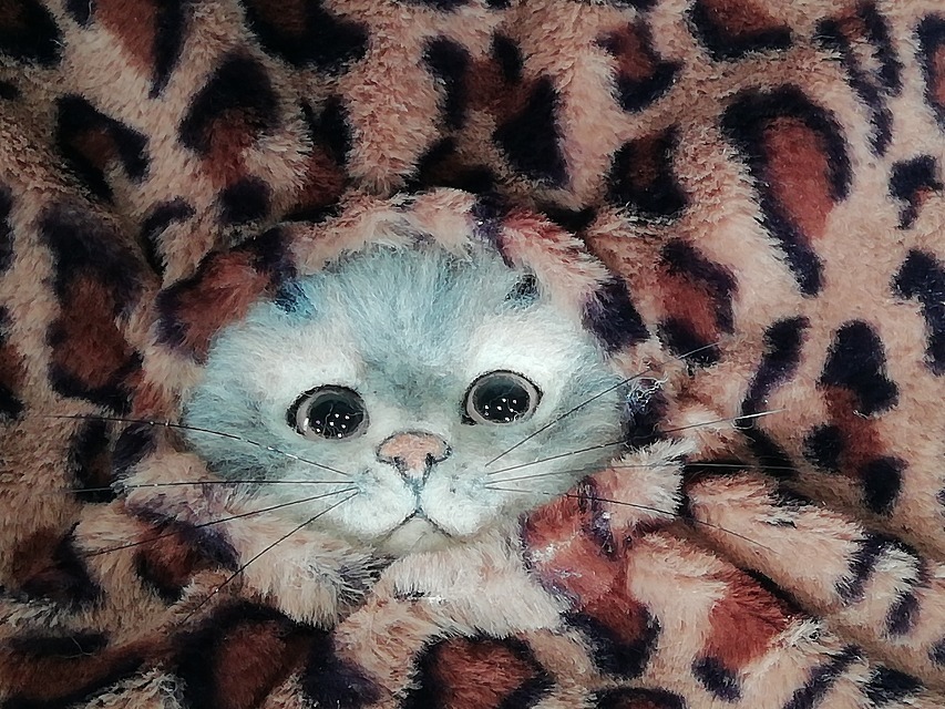 猫 羊毛フェルト - 猫ちゃんエコファートートバッグ・肉球チャーム