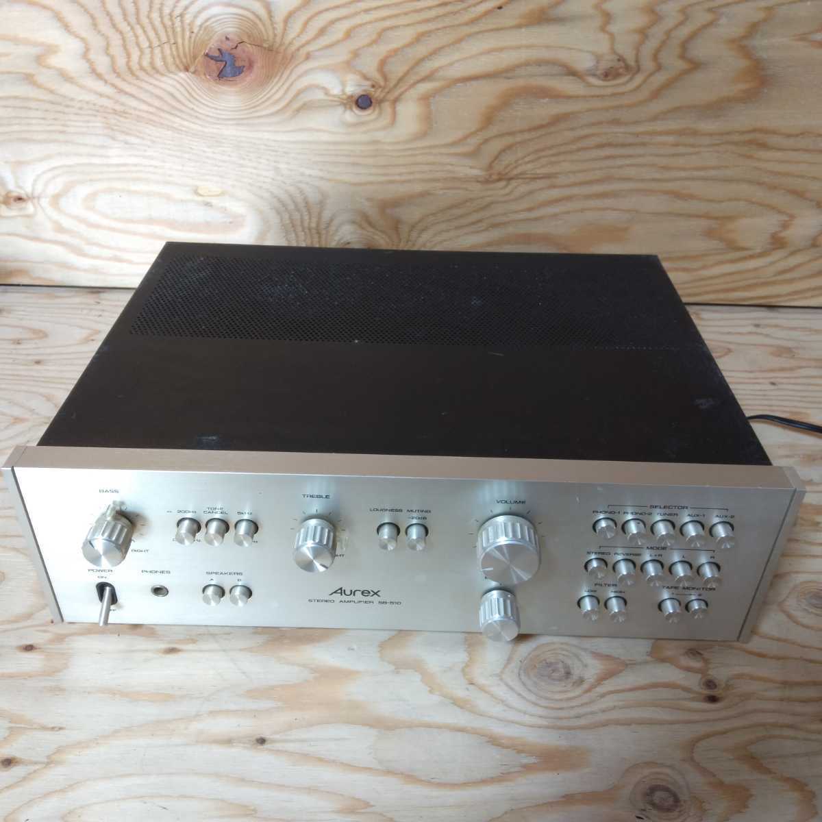 Aurex ステレオアンプチューナー フル Aurex ステレオアンプ STEREO AMPLIFIER MODEL SB-510 通電OK ジャンク
