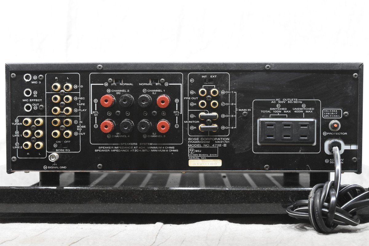 BOSE ボーズ プリメインアンプ 4702-III【ジャンク品】 【公式通販】