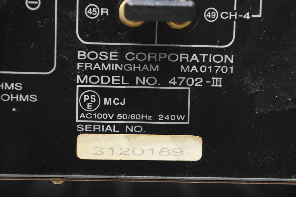BOSE ボーズ プリメインアンプ 4702-III【ジャンク品】 【公式通販】