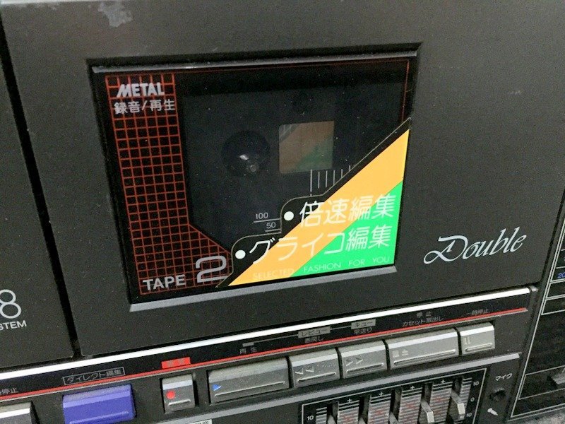 ジャンク品】SHARP QT-88 ダブルラジカセ テーブルコンポーネント