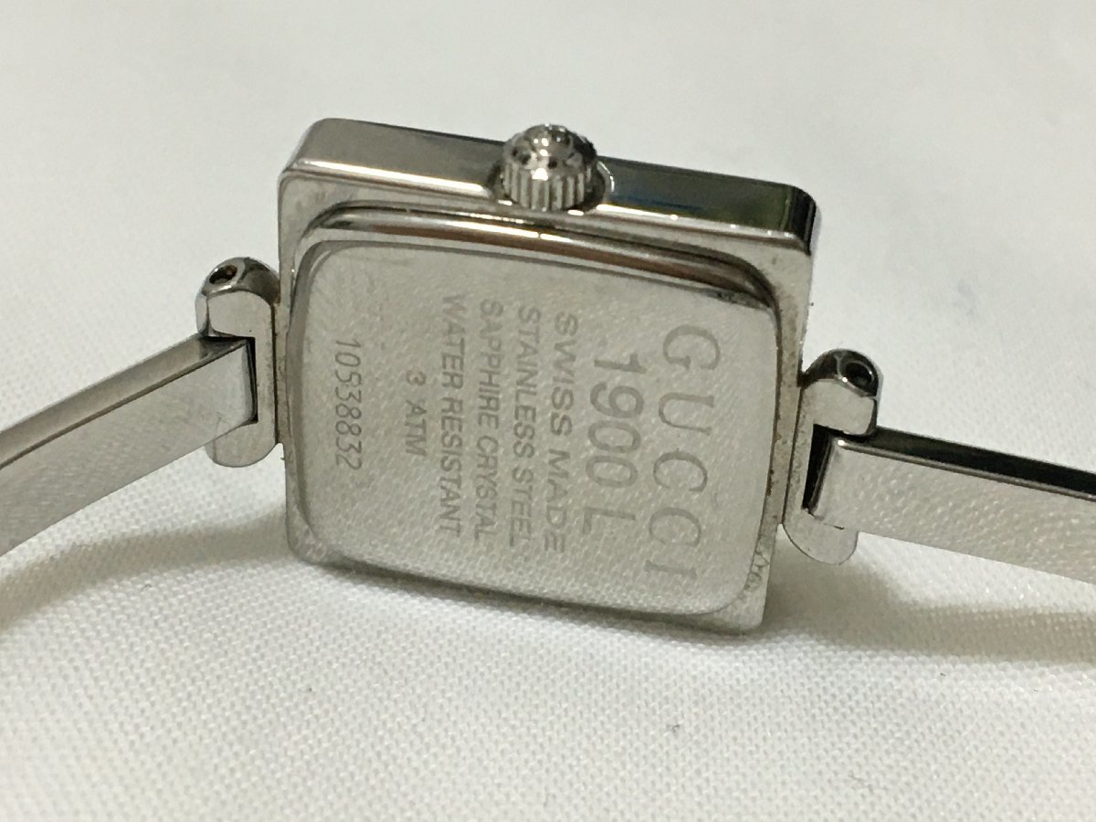 美品 稼働品 GUCCI 1900Lレディース腕時計 黒色文字盤 新品電池 GUCCI