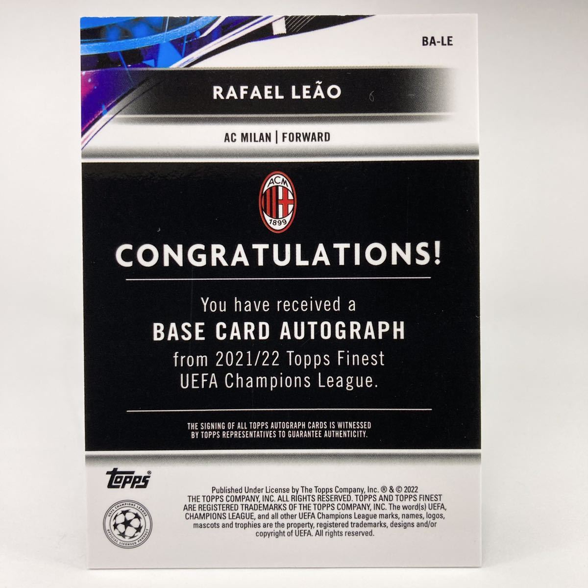 1円スタート☆直筆サイン☆ラファエル・レオン☆ Rafael Leao 2021-22