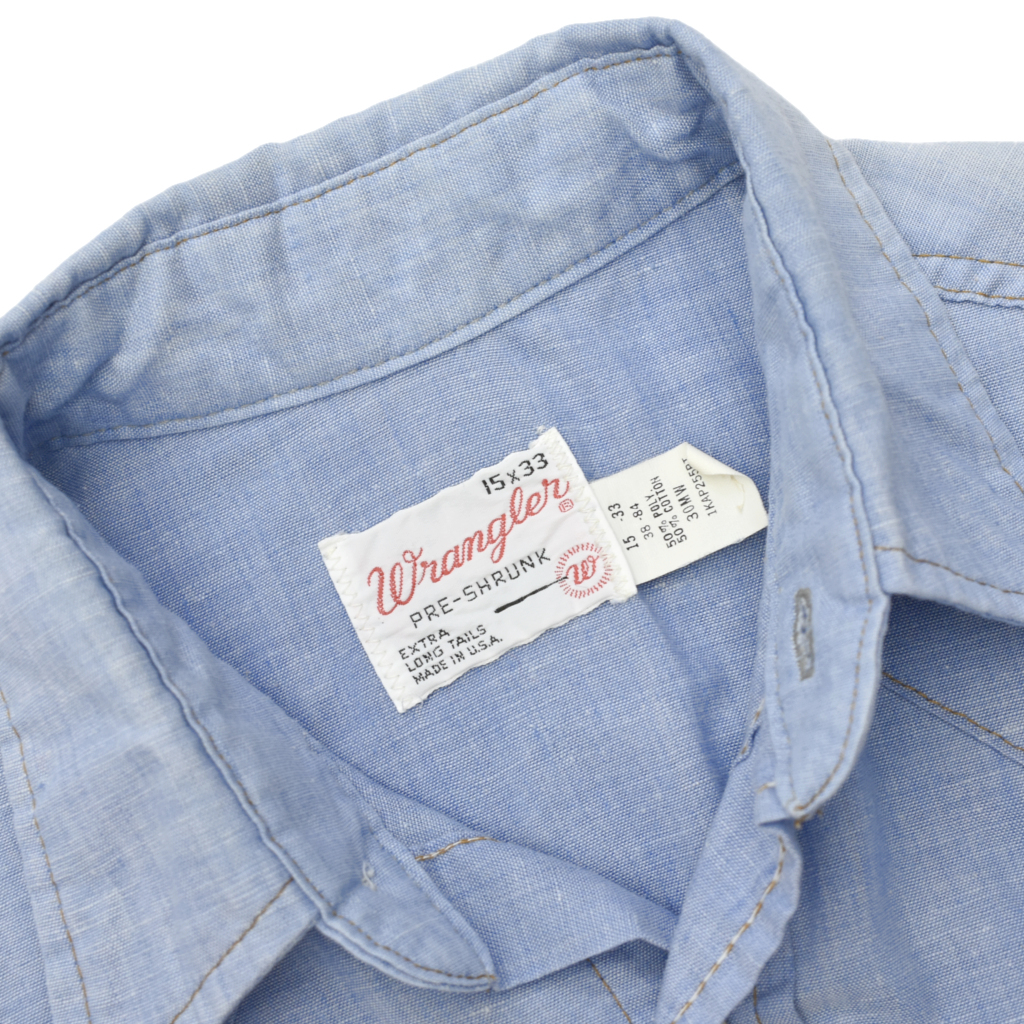 70s ビンテージ Wrangler ラングラー 白タグ 33MW シャンブレー  