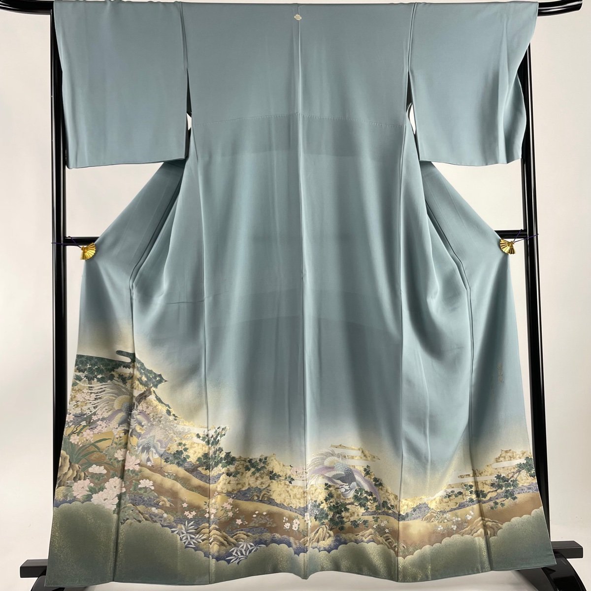 全国無料，2026 競ナビ 色留袖 秀品 寿光織 一つ紋 尾長鳥 草花 金糸 青緑 袷 162cm 67cm M 正絹(留袖)｜売買されたオークション情報、yahooの商品情報をアーカイブ公開 - オークファン 留袖