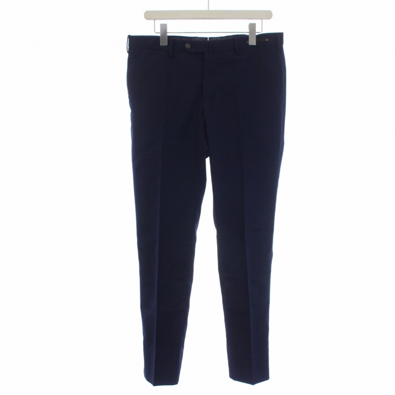 ピーティーゼロウーノ PT01 STRETCH スラックスパンツ ジップフライ ウール 50 L 紺 ネイビー /BM メンズ PT01 ピーティーゼロウーノ パンツ SLEEK 中古ピーティーゼロウーノ PT01（ズボン・パンツ｜メンズファッション）の通販