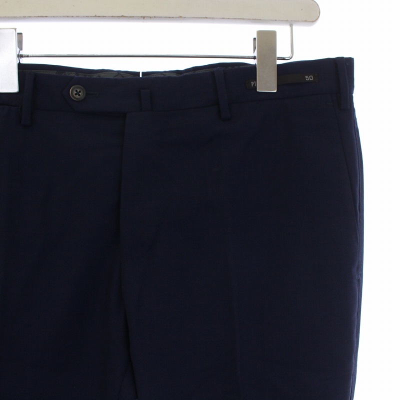 ピーティーゼロウーノ PT01 STRETCH スラックスパンツ ジップフライ ウール 50 L 紺 ネイビー /BM メンズ PT01 ピーティーゼロウーノ パンツ SLEEK 中古ピーティーゼロウーノ PT01（ズボン・パンツ｜メンズファッション）の通販