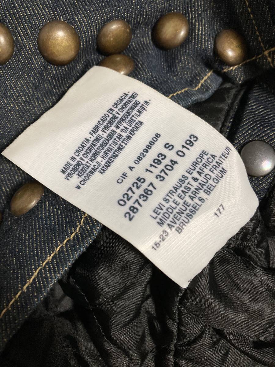LEVIS RED スタッズ付きデニムダブルライダースジャケット 美品☆[00s LEVI'S RED] スタッズ ダブルライダース インディゴデニム