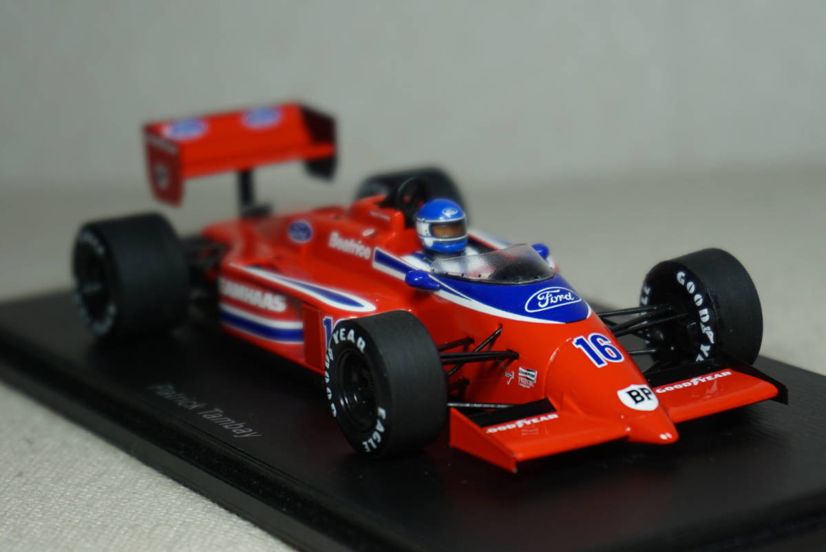 1/43 タンベイ ベルギー spark Lola THL2 FORD #16 Tambay 1986 Belgium GP TEAM HAAS ローラ チーム・ハース フォード Force TEC Bertrice Spark Lola 1&frasl;43