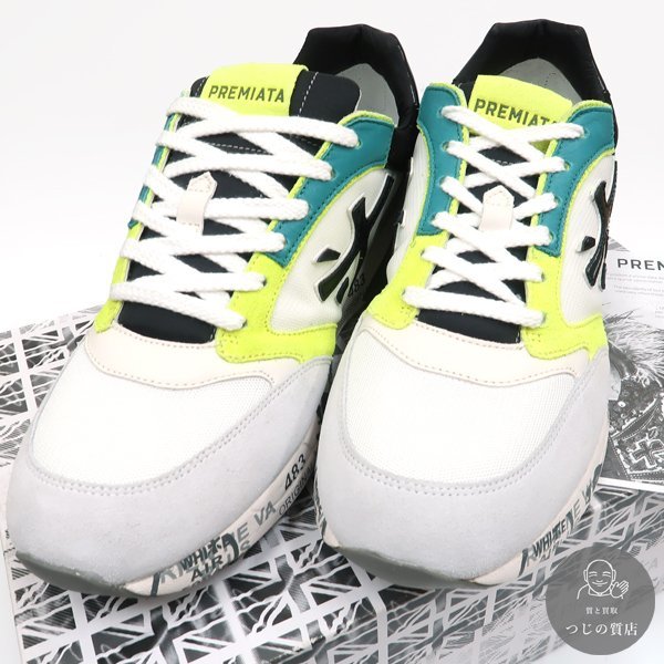 【1円～】PREMIATA スニーカー ZACZAC 4557 プレミアータ #42 26.5-27 ホワイト 美品 ◆送料800円～◆ ~11/27(日)終了 ◆質屋-7637 - ZACZAC Premiata ZacZac Men's Navy
