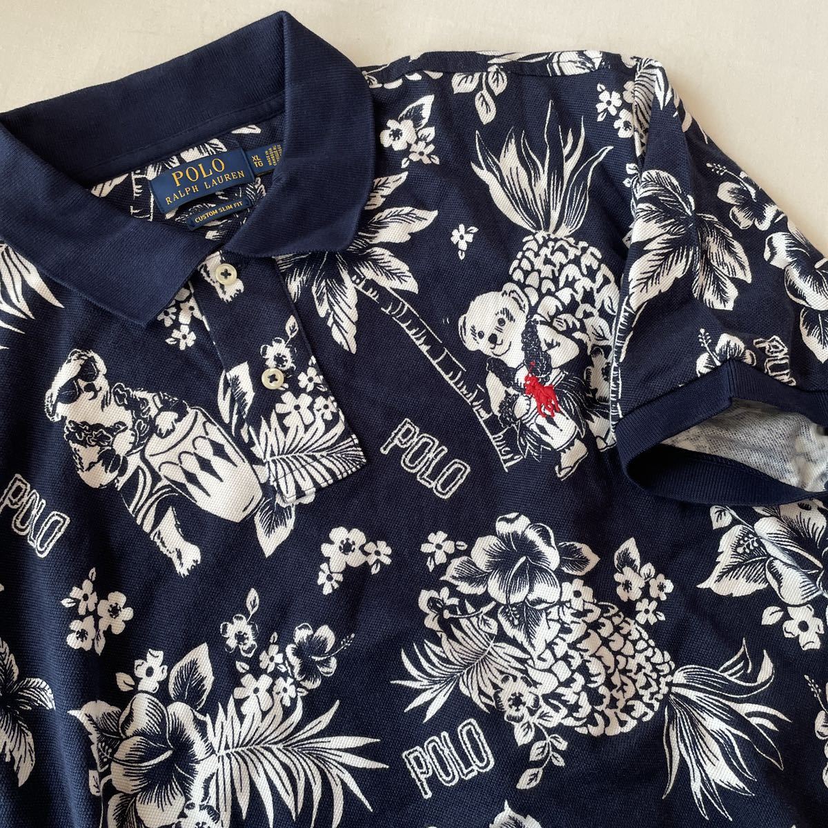 新品POLO ハワイアンポロベア アロハ柄ポロシャツ ラルフローレン (XL