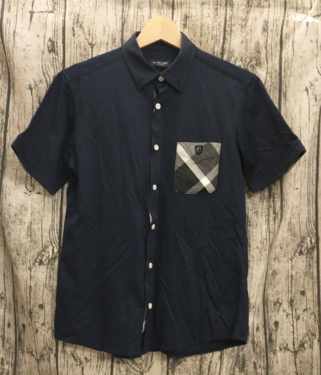 BLACK LABEL CREST BRIDGE ブラックレーベル クレストブリッジ 半袖 ポロシャツ ネイビー Mサイズ