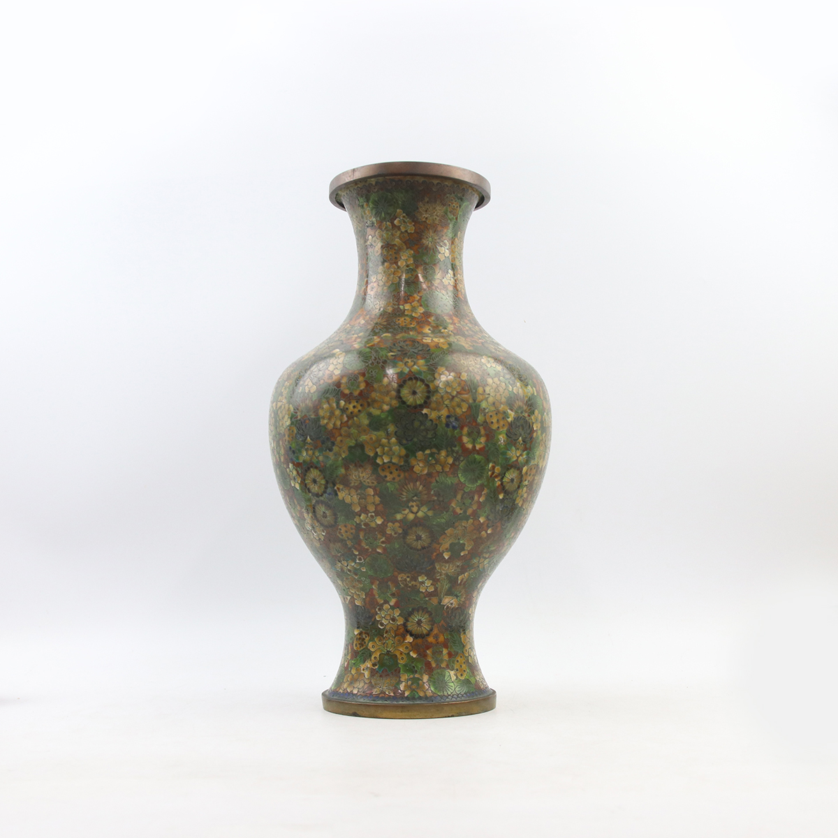 HOT，爆買い 0319 時代物 光緒 民国 百花不落地紋 花瓶 景泰藍 七宝 銅製 約 H40cm 中国美術 古美術(花器)｜売買されたオークション情報、yahooの商品情報をアーカイブ公開 - オークファン 花器