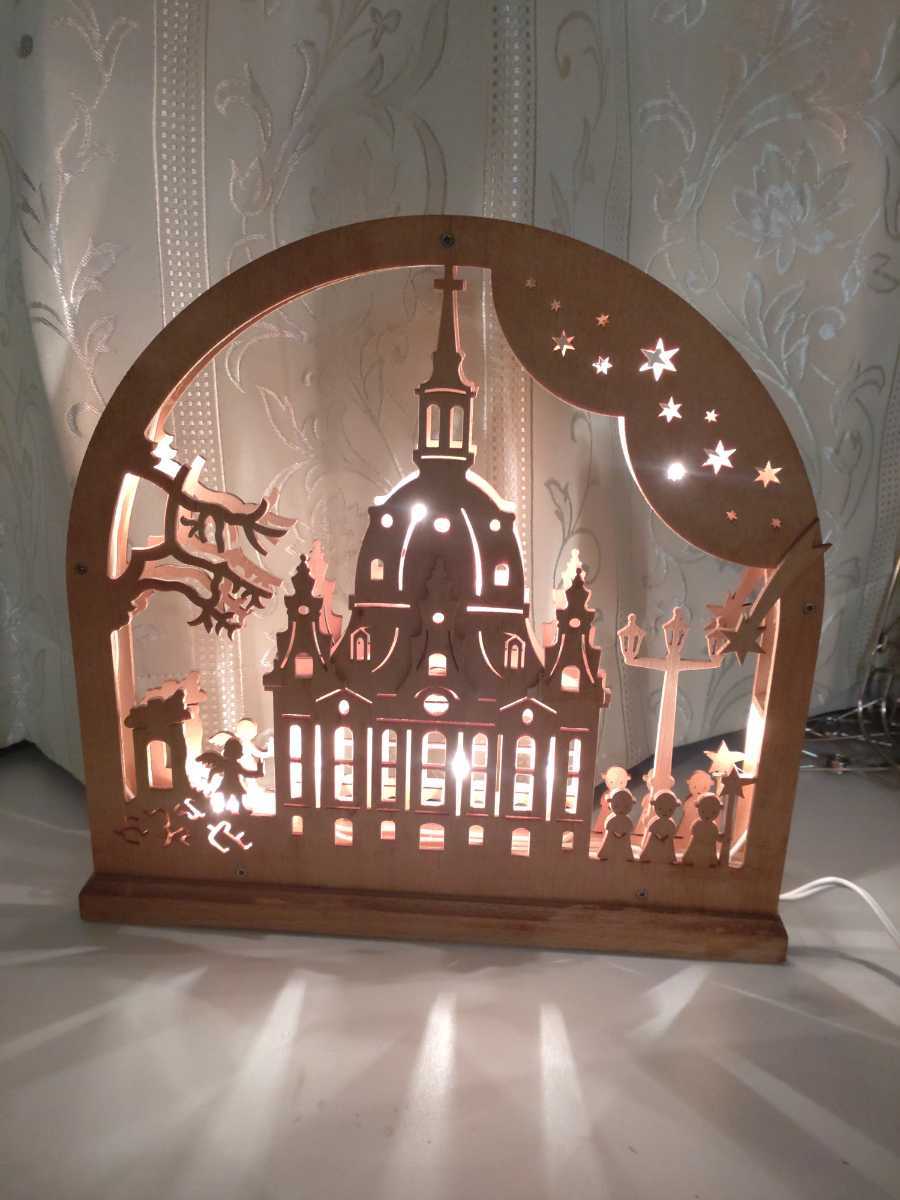 美品 RATAGS社ドイツ製 クリスマス木製飾り 光の装飾 ライトアーチ型