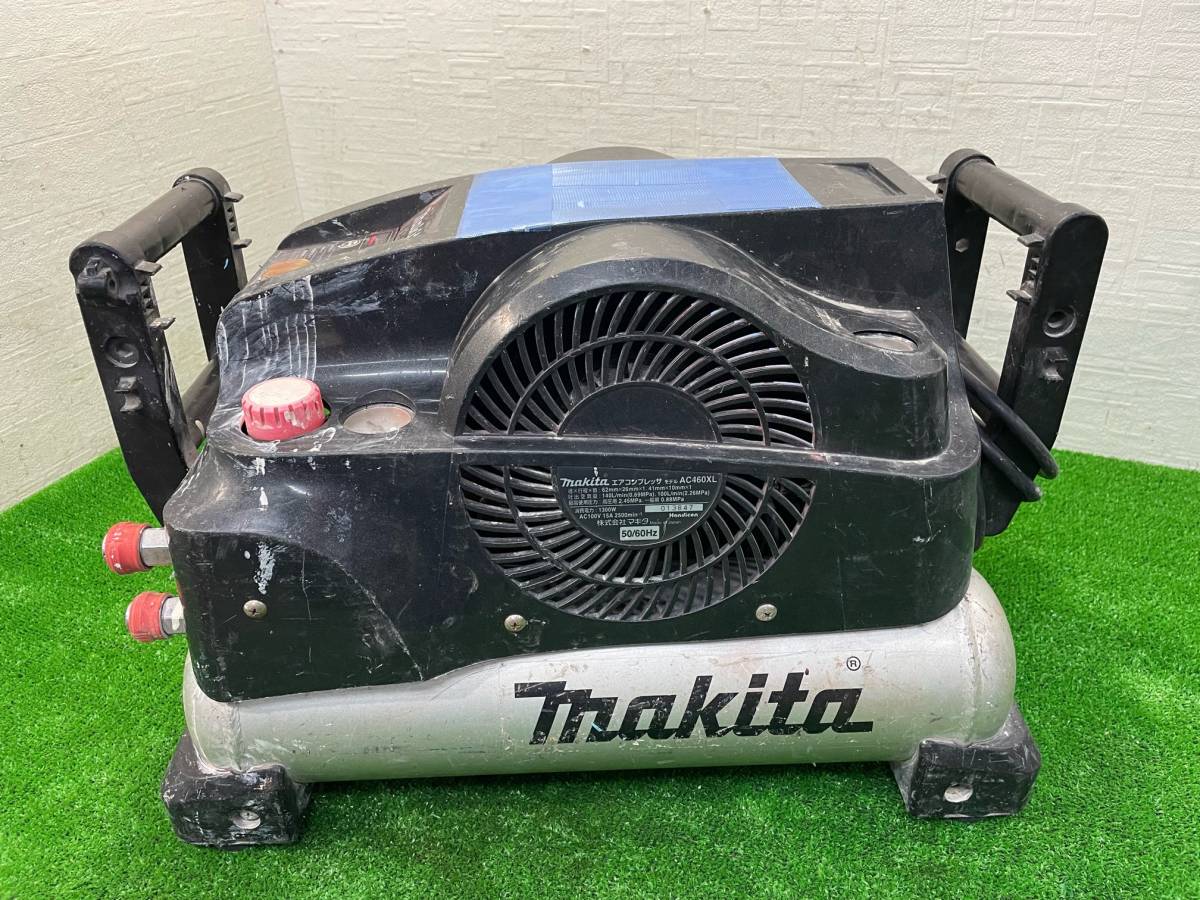 中古動作品【マキタ makita】エアーコンプレッサー AC460XL 常圧 高圧 満タンまで6分36秒 カバー割れあり 領収書対応 マキタ Makita makita Yahoo!オークション used 460の中古品