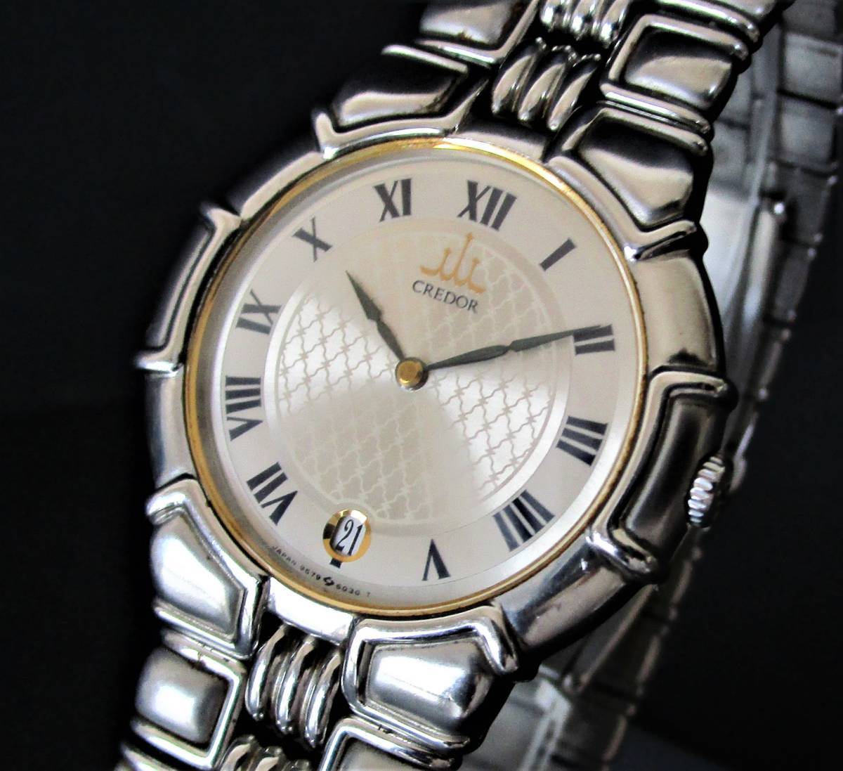 本物保証，高品質 SEIKO クレドール 紳士時計 SS装飾加工モデル/9579-8000 クオーツ電池交換済/デイト表示 早送り正常(クレドール)｜売買されたオークション情報、yahooの商品情報をアーカイブ公開 - オークファン クレドール