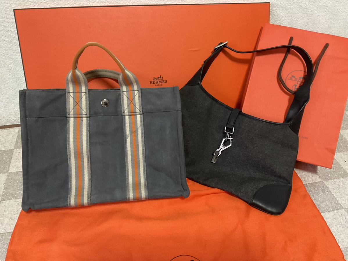 希少！エルメス Hermes フールトゥ PM ハンドバッグ グレー フールトゥ 