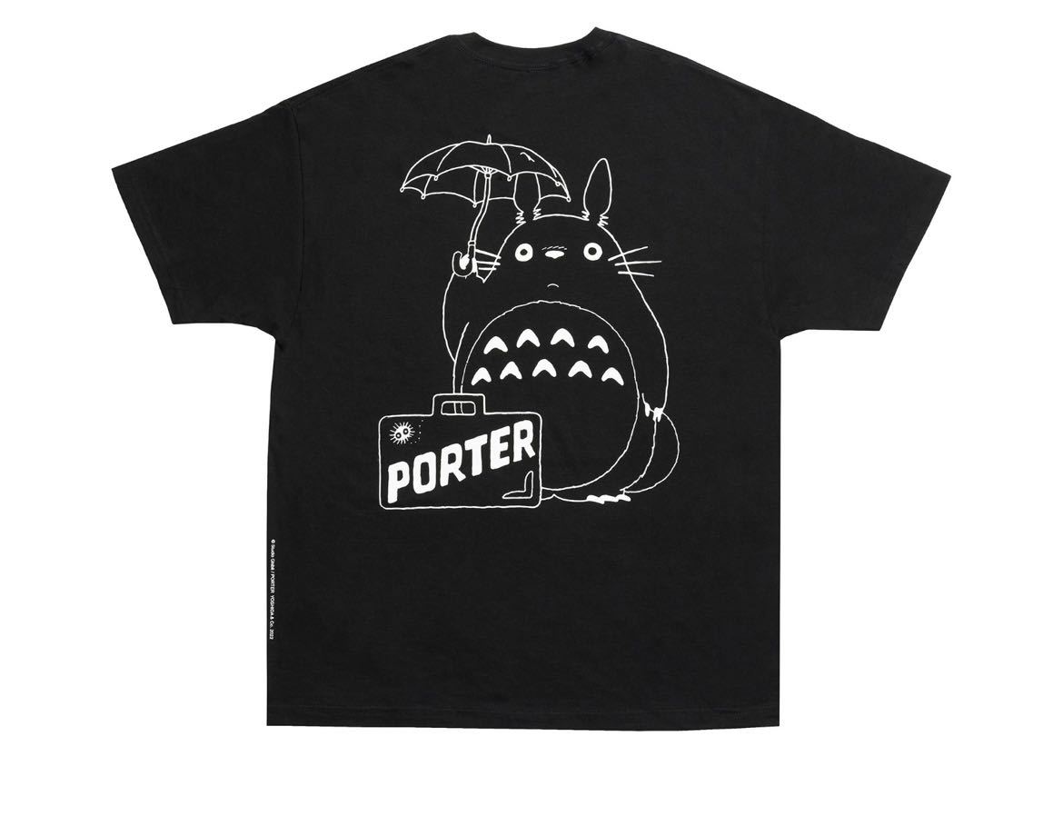 となりのトトロ × PORTER T-SHIRT XLサイズ ポーター ジブリ 吉田かばん Tシャツ ブラック x となりのトトロ PORTER(となりのトトロ ポーター ジブリ の