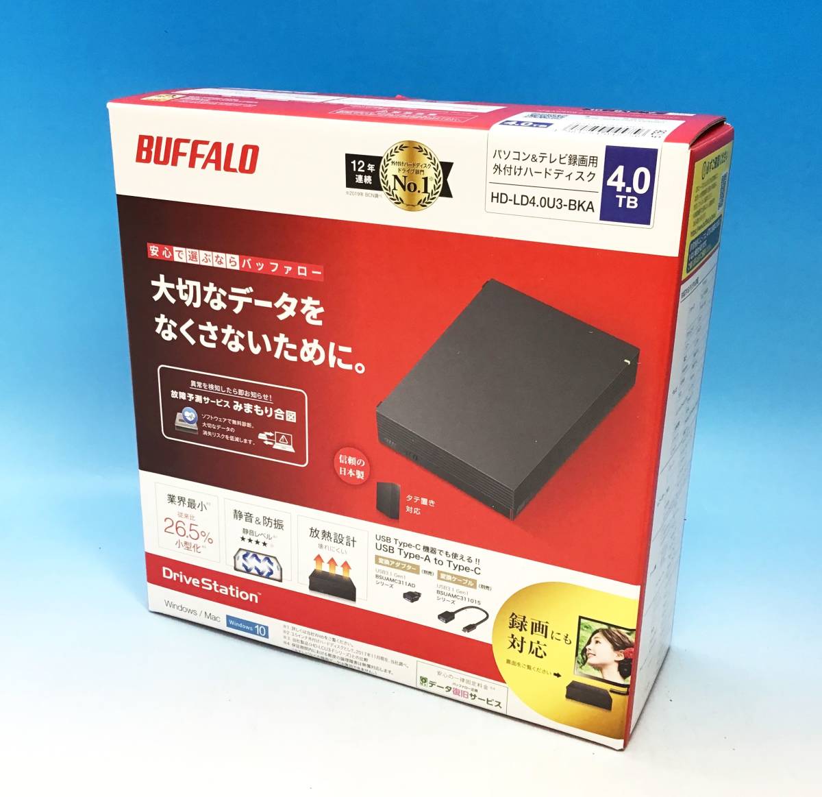 BUFFALO バッファロー HD-LC4 0U3⁄N 4TB 外付けHDD ハードディスク