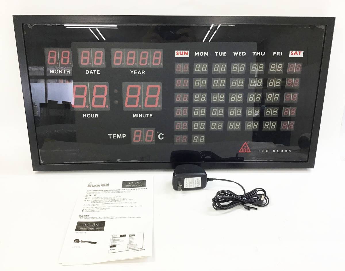 Wall clock led デジタル時計 壁掛け LED デジタル時計 カレンダー 