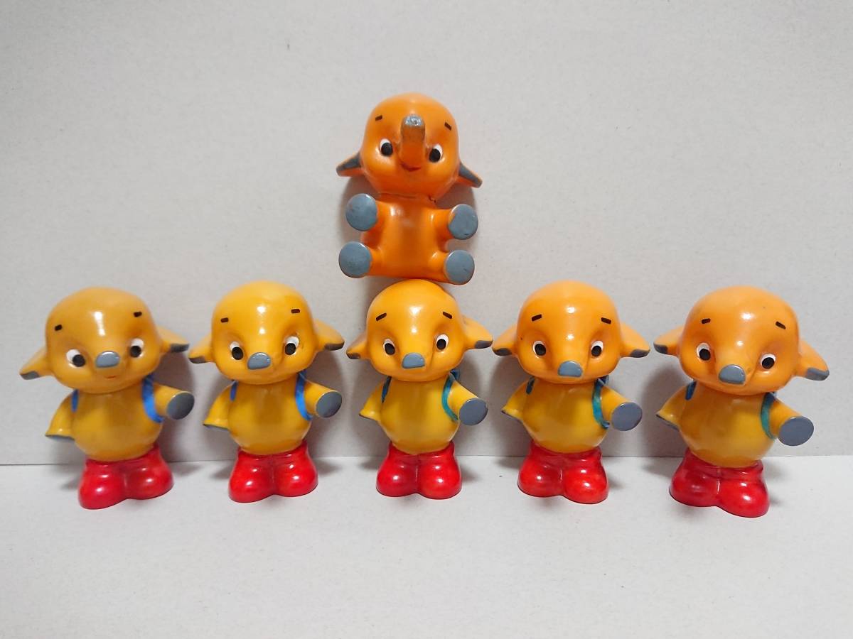 【ランドセル サトちゃん ソフビ貯金箱×5+おまけ】佐藤製薬キャラクター ノベルティソフビ人形 昭和レトロ当時物 非売品 企業物カンキャラ