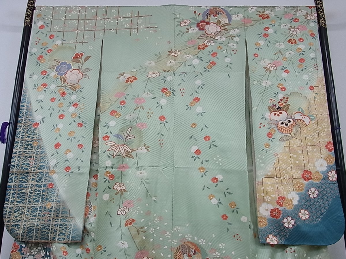 駒刺繍 暈し染め 金彩 逸品 花美人着物□豪華振袖 京都きもの 平和屋