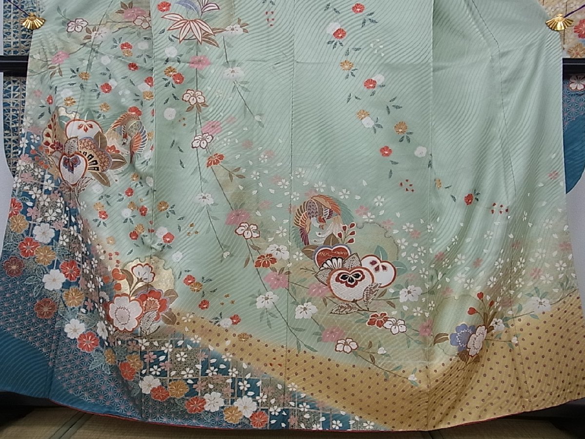 駒刺繍 暈し染め 金彩 逸品 花美人着物□豪華振袖 京都きもの 平和屋