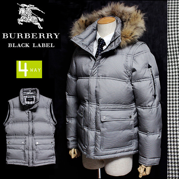 バーバリーブラックレーベル BLACK ステンカラーコート 千鳥格子 ブラックレーベル バーバリー ノバチェック BURBERRY Lサイズ 同様 グレンチェック柄 ラムウール 2WAY ダウン ジャケット 公式通販