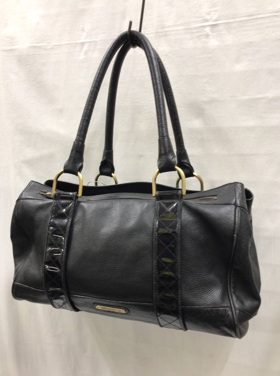 BURBERRY バーバリー レザーボストンバッグ ブラック SS-925593 かばん