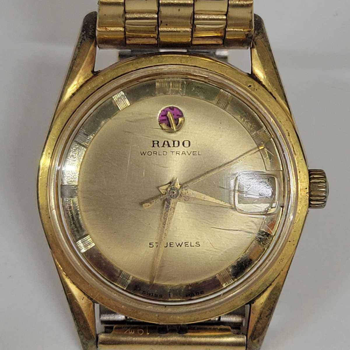 1円～【アンティーク】RADO ラドー ゴールド 手巻き ダイヤ4P