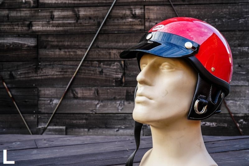 OCEAN BEETLE「SHORTY4 」レッド　サイズ：L　　（装飾用 オーシャンビートル ビンテージ HALF HELMET