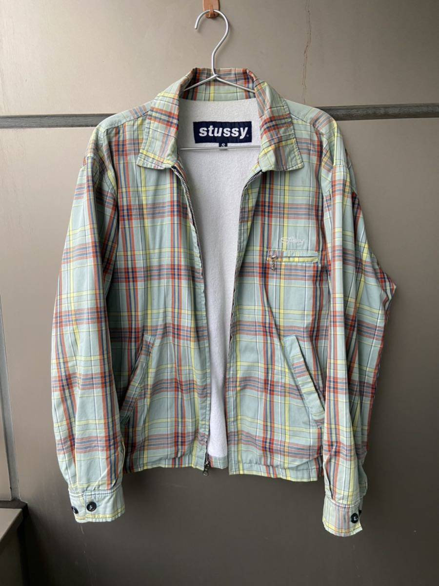 90's old stussyマドラスチェック ドリズラージャケット(ジャンパー