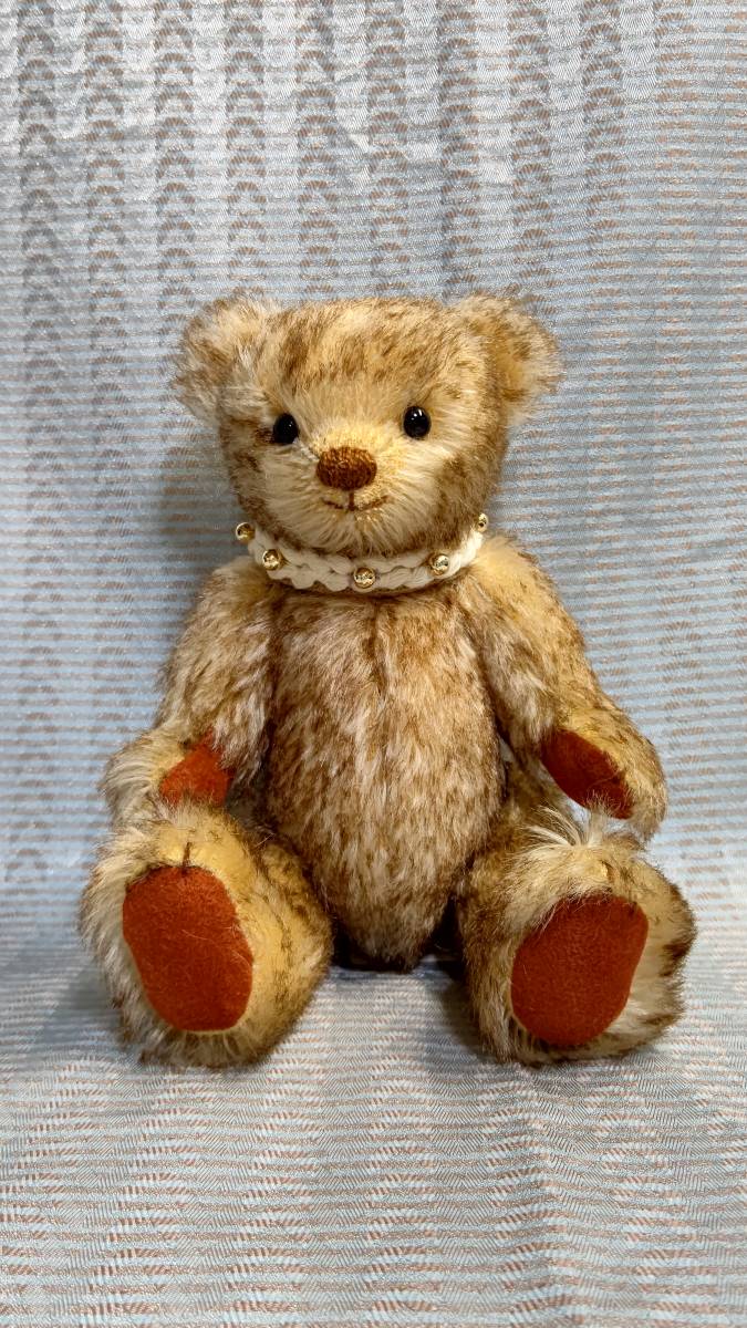 ブラウンくん 20cm テディベア チップドモヘア グラスアイ ハード 