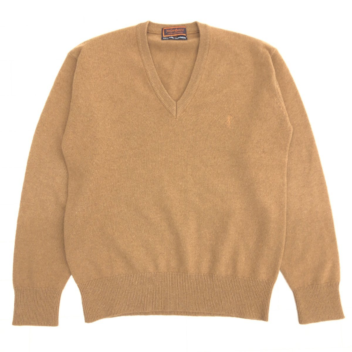 イヴサンローラン ウール YSLロゴ刺繍 プルオーバーニット M ブラック Yves Saint Laurent イブサンローラン ロゴライン セーター  イヴサンローラン プールオム ニットセーター ラムウール プルオーバー ボーダー YSLロゴ 刺繍ワンポイント メンズ サイズM ラパロール ... YVES SAINT LAURENT ロゴ刺繍　セーター　YSL ニット　ウール