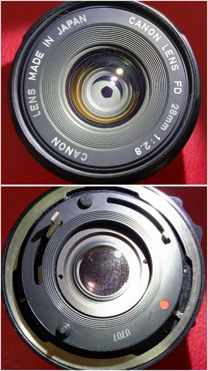 FD 28mm A-1 ボディ Lens f&frasl;2.8 ■A Canon A-1 ボディ LENS FD 28mm F2.8 レンズ シャッター、露出計OK 動作品 フィルムカメラ キャノン