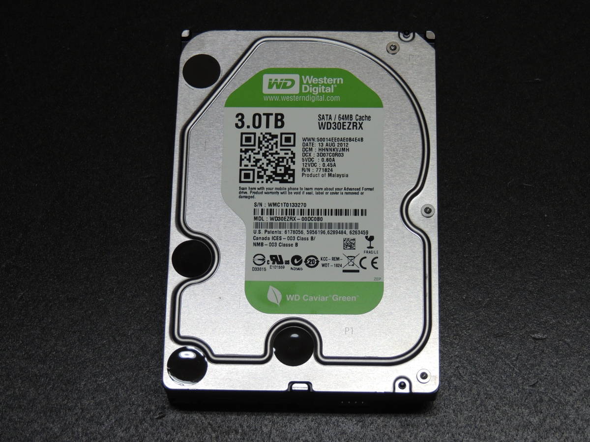 検品済み】WD 3TB HDD WD30EZRX (使用4510時間) 管理:c-78 3TB HDD WD